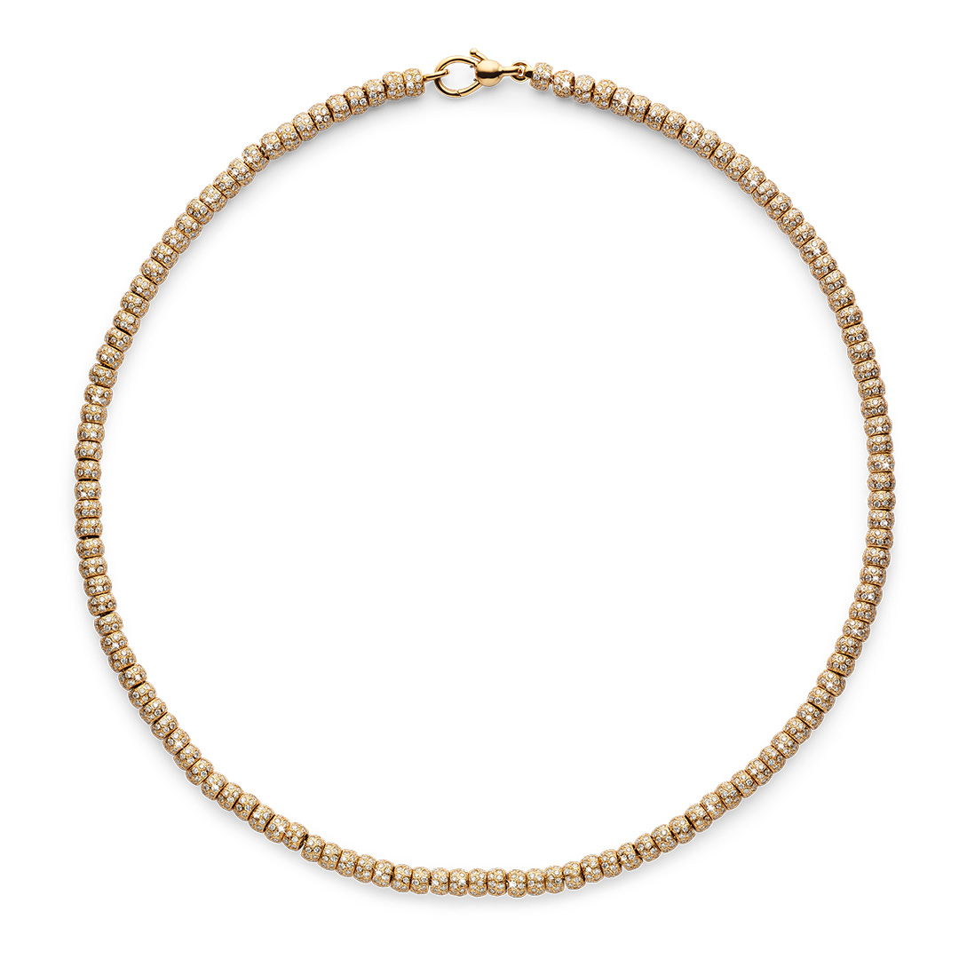 OEDING-ERDEL Jewellery Karma-Collier "Rudraksha Kugeln" 750/- Roségold 2680 Canadamark Brillanten G-FW VSI1, 17,206 ct. Länge 45 cm Ref.-Nr.: 16.03.03.047.01.01